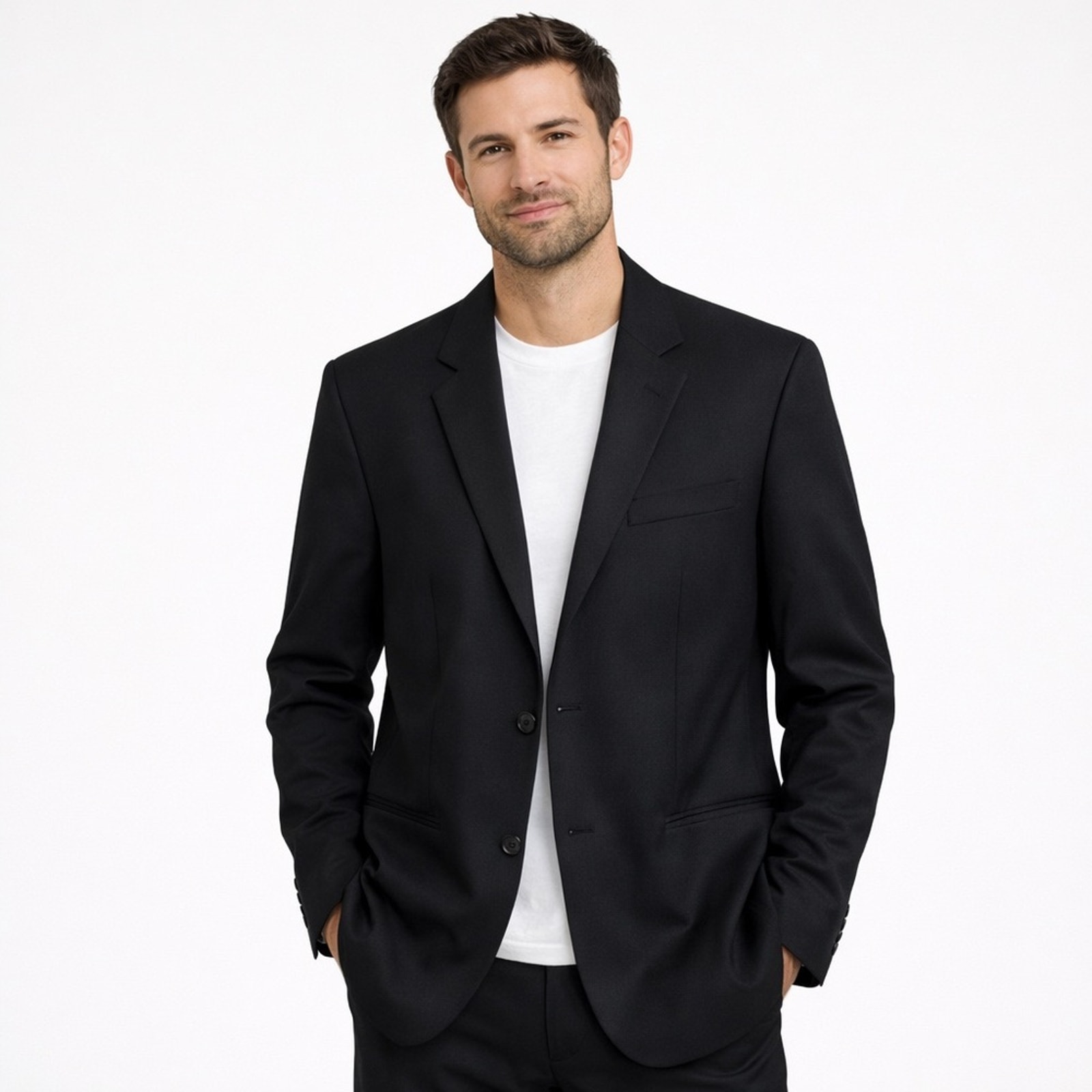 Hugo Boss Men’s Black Wool Blend Blazer Sport Coat | Single Breasted | Size 40r